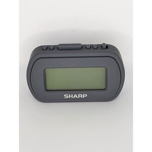 Sharp Digital Alarm Clock With Blue LED Backlight Rubberized Case Battery Power